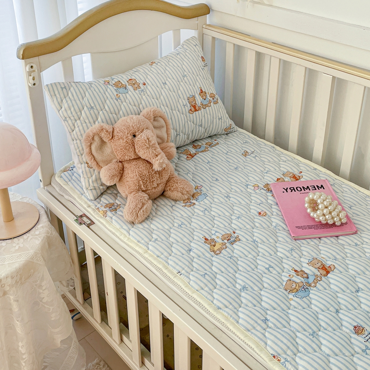 91家纺网 家纺一手货源 找家纺 小桃姐家纺 2026新款全棉纯棉天然棉花床褥防滑床护垫垫子幼儿园床垫儿童床垫 萌心小熊