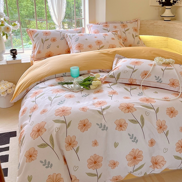 91家纺网 家纺一手货源 找家纺 梧桐树 2026新款高支密全棉纯棉印花四件套 A36花屿