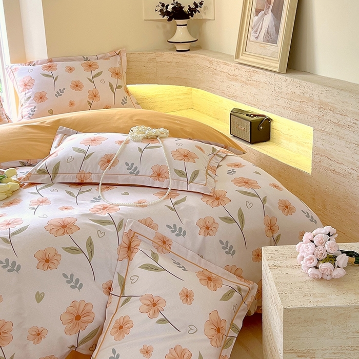 91家纺网 家纺一手货源 找家纺 梧桐树 2026新款高支密全棉纯棉印花四件套 A36花屿