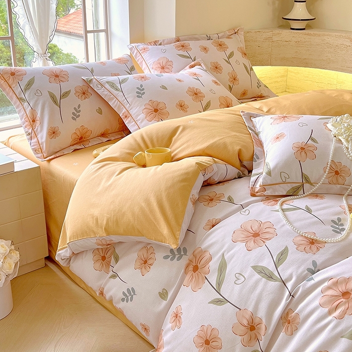 91家纺网 家纺一手货源 找家纺 梧桐树 2026新款高支密全棉纯棉印花四件套 A36花屿