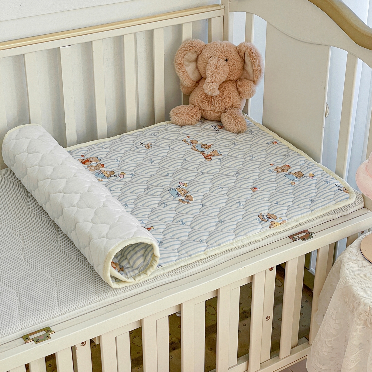 91家纺网 家纺一手货源 找家纺 小桃姐家纺 2026新款全棉纯棉天然棉花床褥防滑床护垫垫子幼儿园床垫儿童床垫 萌心小熊