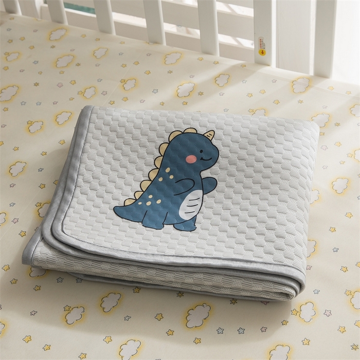 91家纺网 家纺一手货源 找家纺 宅部落 2026新款凉感豆豆儿童凉席席子 小恐龙-灰