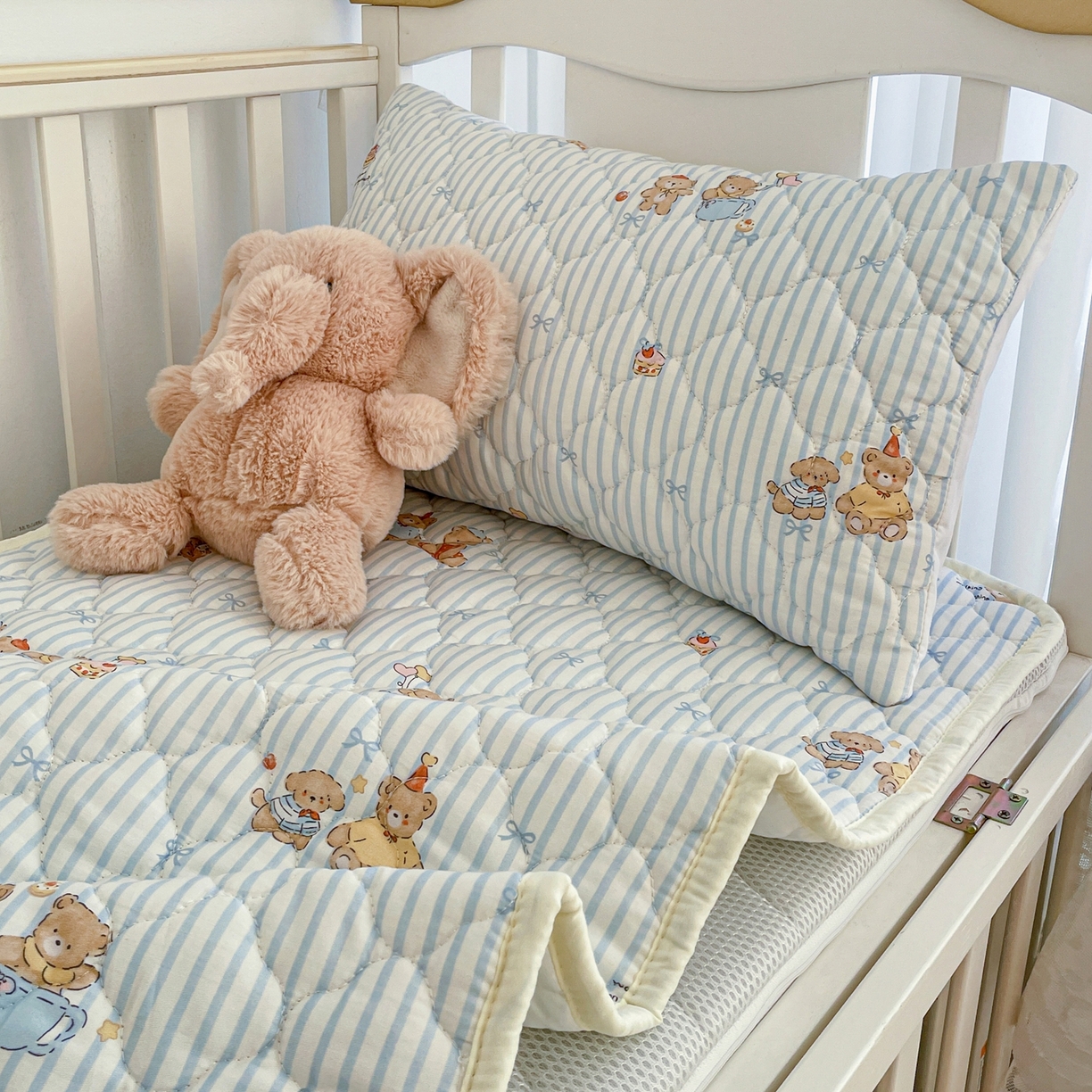 91家纺网 家纺一手货源 找家纺 小桃姐家纺 2026新款全棉纯棉天然棉花床褥防滑床护垫垫子幼儿园床垫儿童床垫 萌心小熊