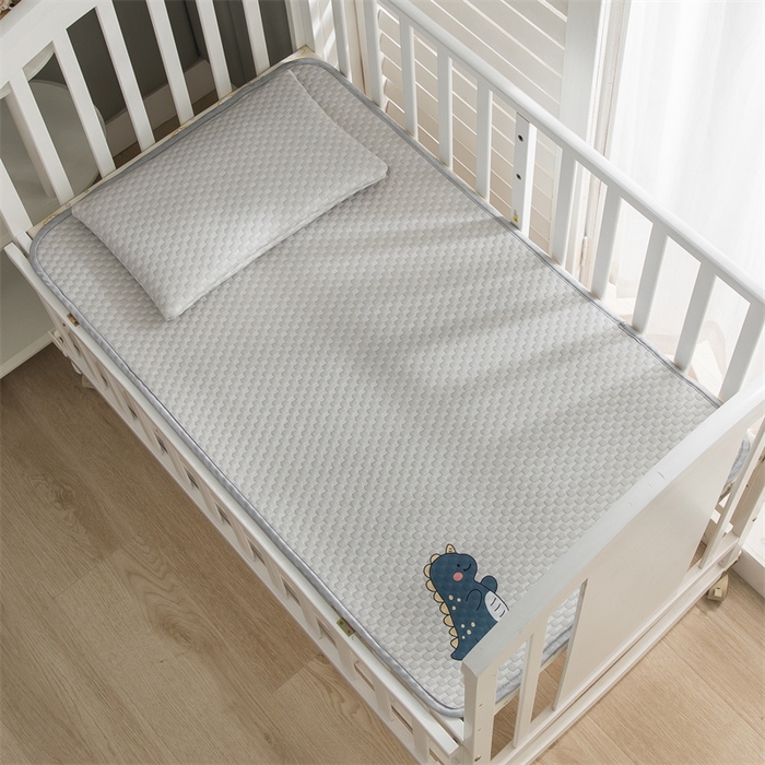 91家纺网 家纺一手货源 找家纺 宅部落 2026新款凉感豆豆儿童凉席席子 小恐龙-灰