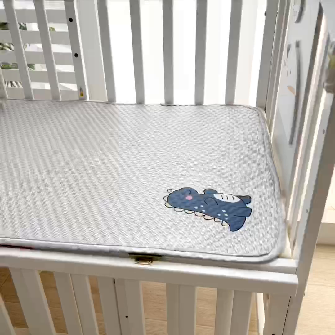 91家纺网 家纺一手货源 找家纺 宅部落 2026新款凉感豆豆儿童凉席席子 小恐龙-灰