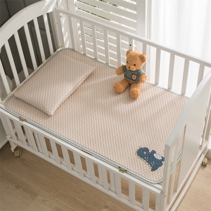 宅部落 2026新款凉感豆豆儿童凉席席子 小恐龙-咖色