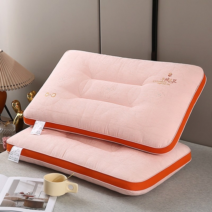 91家纺网 家纺一手货源 找家纺 （总）红柳枕芯 2026新款姜舒暖雪尼绒单人刺绣护颈枕枕头枕芯