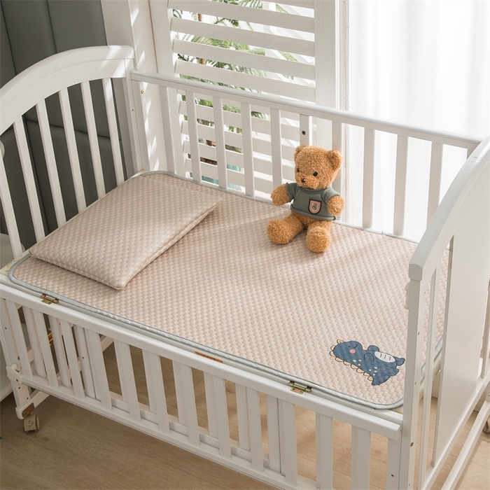 91家纺网 家纺一手货源 找家纺 宅部落 2026新款凉感豆豆儿童凉席席子 小恐龙-咖色