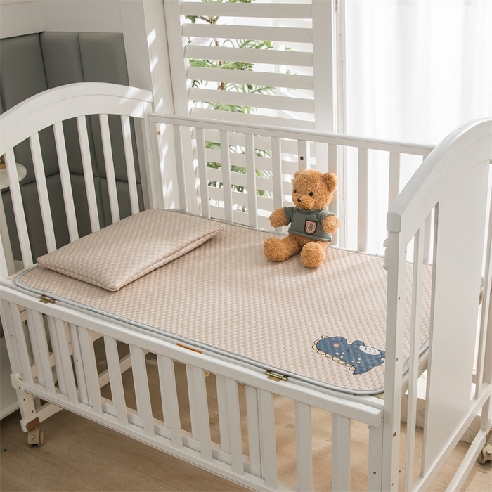 91家纺网 家纺一手货源 找家纺 宅部落 2026新款凉感豆豆儿童凉席席子 小恐龙-咖色