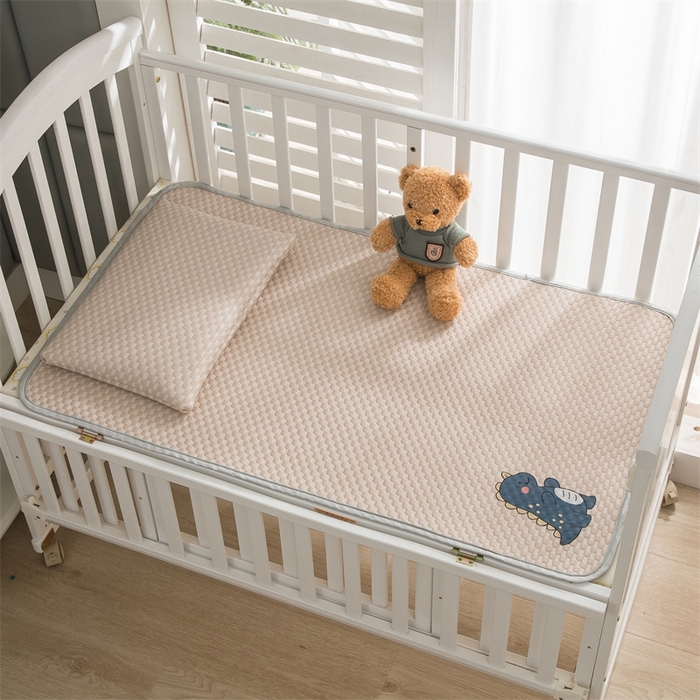 91家纺网 家纺一手货源 找家纺 宅部落 2026新款凉感豆豆儿童凉席席子 小恐龙-咖色