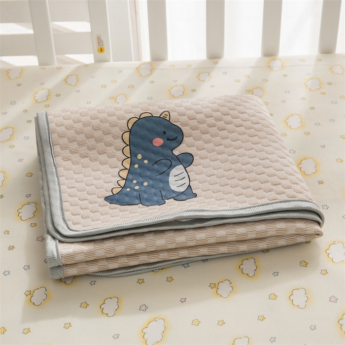 91家纺网 家纺一手货源 找家纺 宅部落 2026新款凉感豆豆儿童凉席席子 小恐龙-咖色