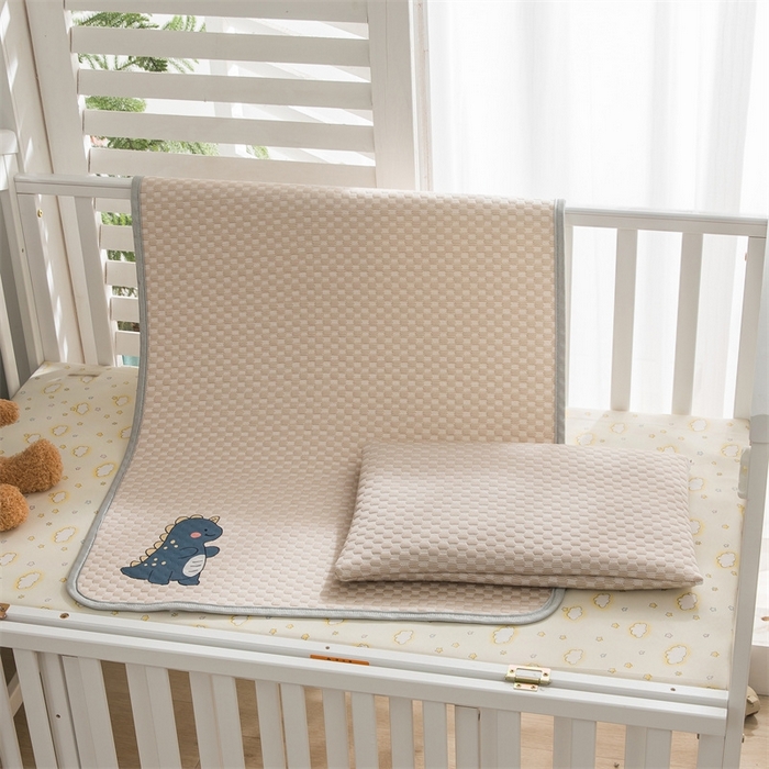 91家纺网 家纺一手货源 找家纺 宅部落 2026新款凉感豆豆儿童凉席席子 小恐龙-咖色