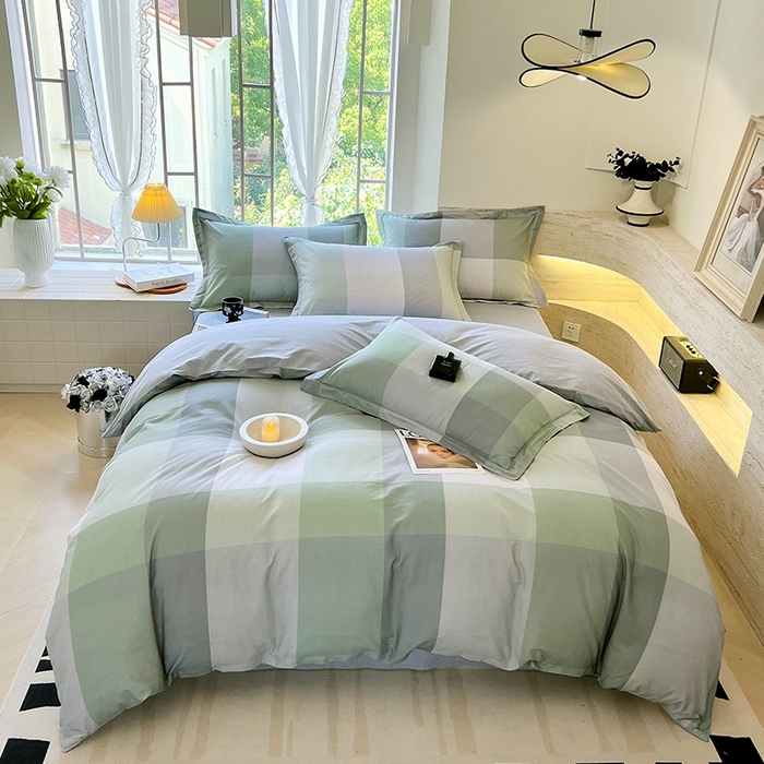 91家纺网 家纺一手货源 找家纺 梧桐树 2026新款高支密全棉纯棉印花四件套 A43时光印记