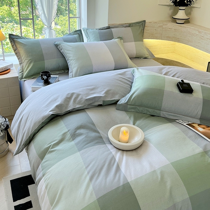 91家纺网 家纺一手货源 找家纺 梧桐树 2026新款高支密全棉纯棉印花四件套 A43时光印记