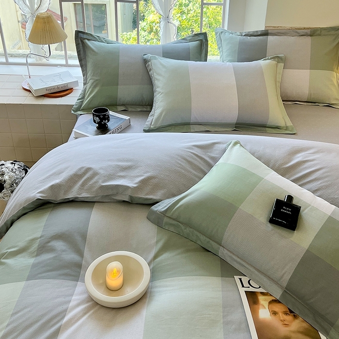 91家纺网 家纺一手货源 找家纺 梧桐树 2026新款高支密全棉纯棉印花四件套 A43时光印记