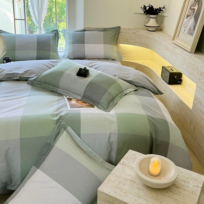 91家纺网 家纺一手货源 找家纺 梧桐树 2026新款高支密全棉纯棉印花四件套 A43时光印记