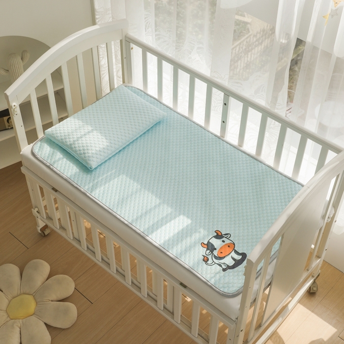 91家纺网 家纺一手货源 找家纺 宅部落 2026新款凉感豆豆儿童凉席席子 小牛牛-淡蓝