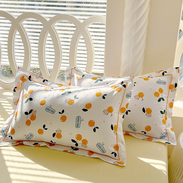 91家纺网 家纺一手货源 找家纺 梧桐树 2026新款高支密全棉纯棉印花四件套 A44甜美樱桃