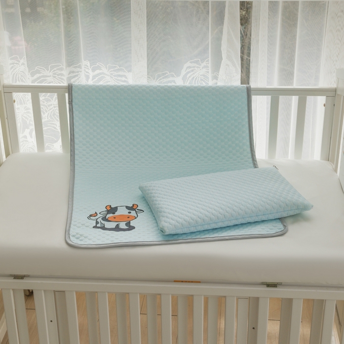 91家纺网 家纺一手货源 找家纺 宅部落 2026新款凉感豆豆儿童凉席席子 小牛牛-淡蓝