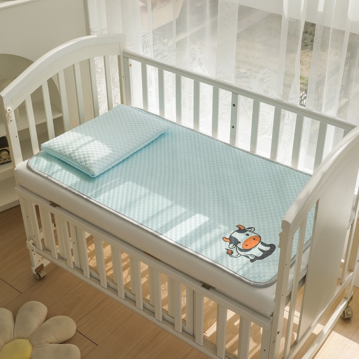 91家纺网 家纺一手货源 找家纺 宅部落 2026新款凉感豆豆儿童凉席席子 小牛牛-淡蓝