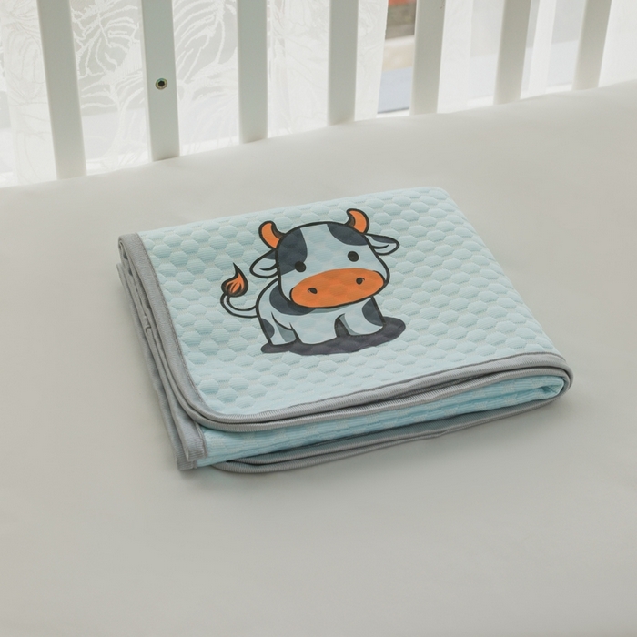 91家纺网 家纺一手货源 找家纺 宅部落 2026新款凉感豆豆儿童凉席席子 小牛牛-淡蓝