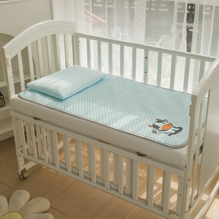 91家纺网 家纺一手货源 找家纺 宅部落 2026新款凉感豆豆儿童凉席席子 小牛牛-淡蓝