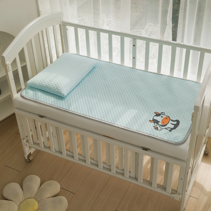 91家纺网 家纺一手货源 找家纺 宅部落 2026新款凉感豆豆儿童凉席席子 小牛牛-淡蓝