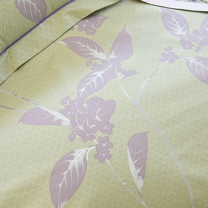 91家纺网 家纺一手货源 找家纺 梧桐树 2026新款高支密全棉纯棉印花四件套 A45午后花茶-绿