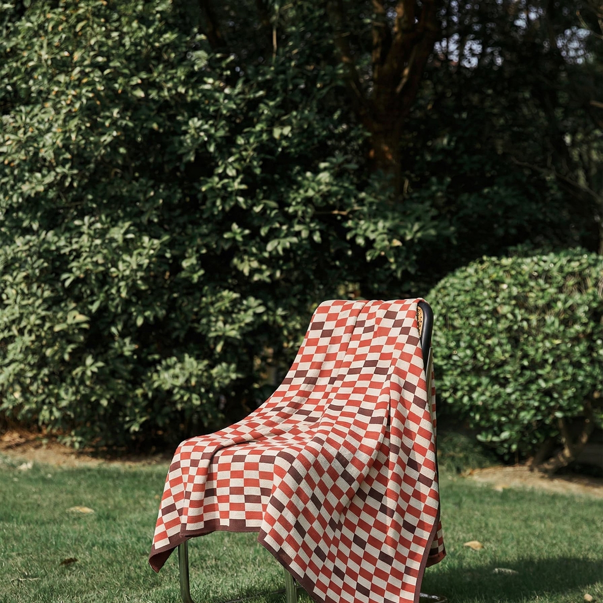 91家纺网 家纺一手货源 找家纺 （总）暖绵绵家纺 2026新款全棉赤暖棋盘多功能针织毯-苏逸