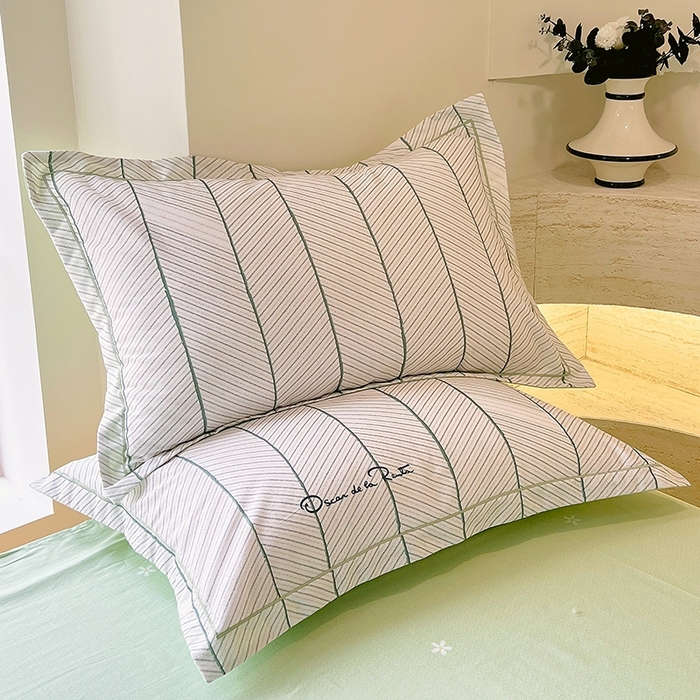 91家纺网 家纺一手货源 找家纺 梧桐树 2026新款高支密全棉纯棉印花四件套 A47小资风格绿