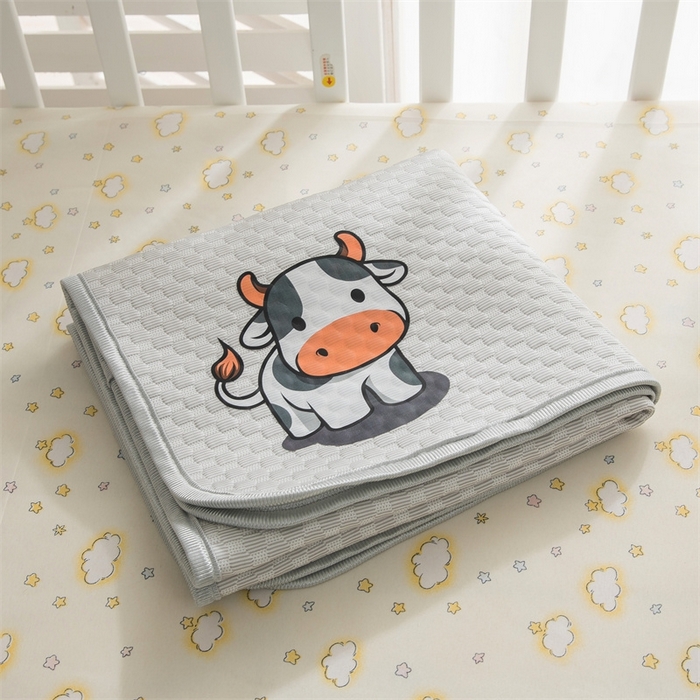 91家纺网 家纺一手货源 找家纺 宅部落 2026新款凉感豆豆儿童凉席席子 小牛牛-灰