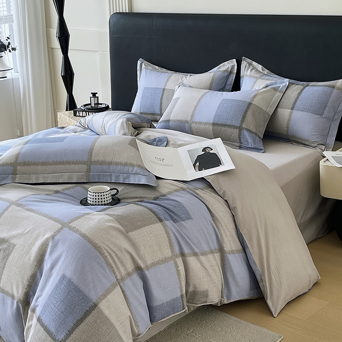 91家纺网 家纺一手货源 找家纺 梧桐树 2026新款高支密全棉纯棉印花四件套 A48尚格