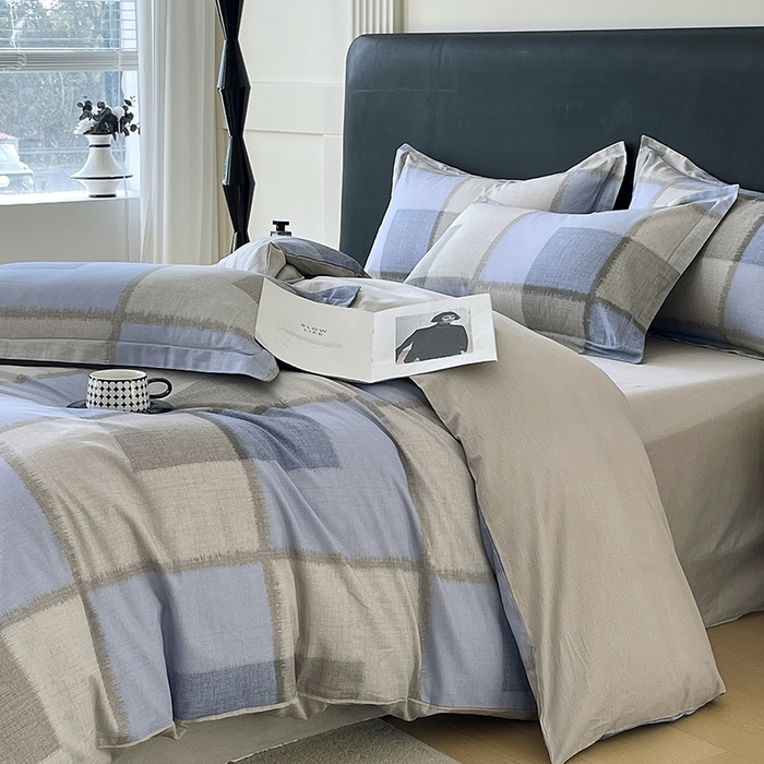 91家纺网 家纺一手货源 找家纺 梧桐树 2026新款高支密全棉纯棉印花四件套 A48尚格