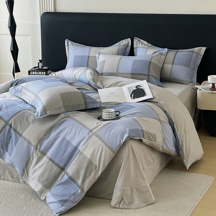 91家纺网 家纺一手货源 找家纺 梧桐树 2026新款高支密全棉纯棉印花四件套 A48尚格