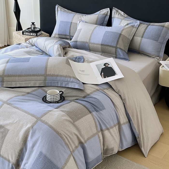 91家纺网 家纺一手货源 找家纺 梧桐树 2026新款高支密全棉纯棉印花四件套 A48尚格