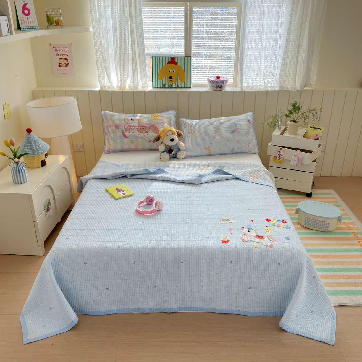 91家纺网 家纺一手货源 找家纺 （总）女子家纺 2026新款双面纯棉水洗两用毛巾绣床盖四件套-第一波