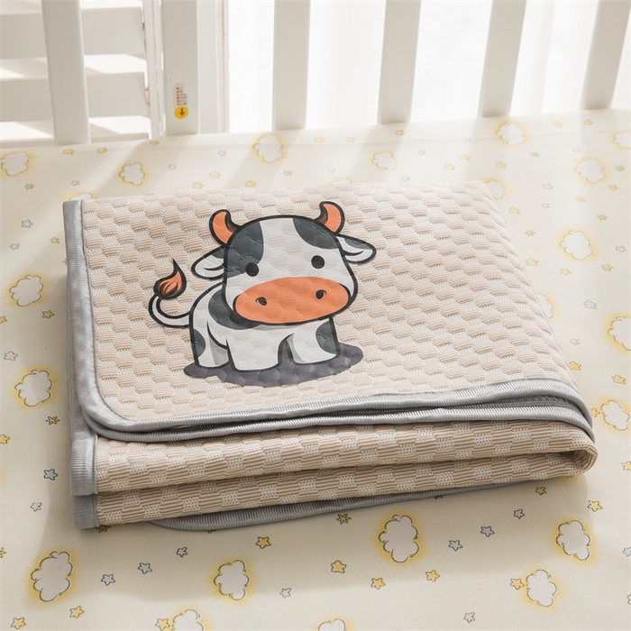 91家纺网 家纺一手货源 找家纺 宅部落 2026新款凉感豆豆儿童凉席席子 小牛牛-咖色