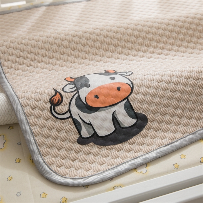 91家纺网 家纺一手货源 找家纺 宅部落 2026新款凉感豆豆儿童凉席席子 小牛牛-咖色