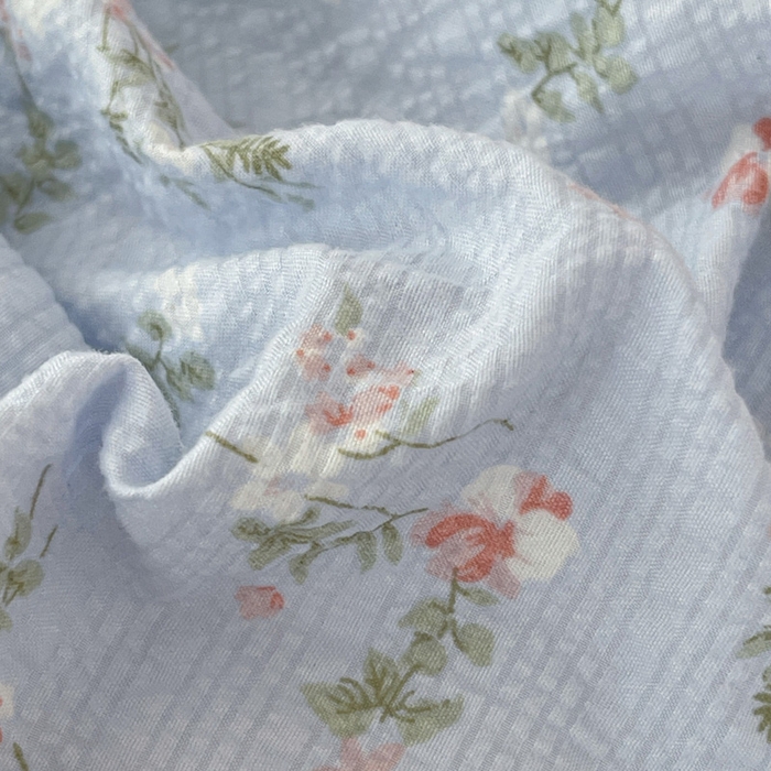 91家纺网 家纺一手货源 找家纺 小桃姐家纺 2025新款超柔印花云感泡芙双层纱床笠单件床笠二三件套 花影兰