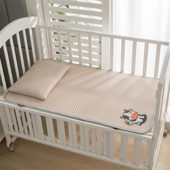 91家纺网 家纺一手货源 找家纺 宅部落 2026新款凉感豆豆儿童凉席席子 小牛牛-咖色