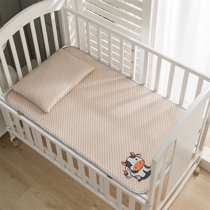 91家纺网 家纺一手货源 找家纺 宅部落 2026新款凉感豆豆儿童凉席席子 小牛牛-咖色