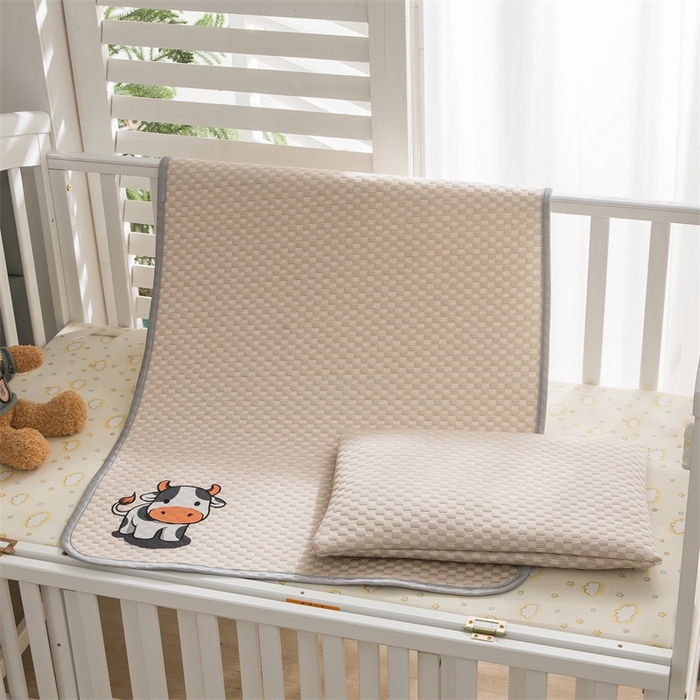 91家纺网 家纺一手货源 找家纺 宅部落 2026新款凉感豆豆儿童凉席席子 小牛牛-咖色