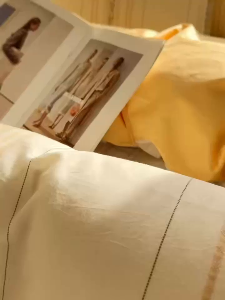 91家纺网 家纺一手货源 找家纺 灰鲸 2026新款A类全棉纯棉色织提花四件套 费尔岛小马-黄