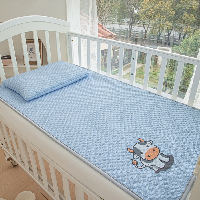 91家纺网 家纺一手货源 找家纺 宅部落 2026新款凉感豆豆儿童凉席席子 小牛牛-深蓝