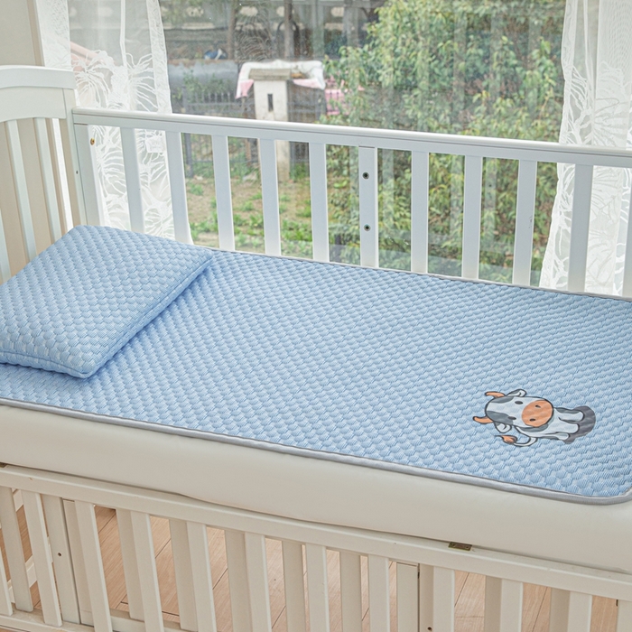 91家纺网 家纺一手货源 找家纺 宅部落 2026新款凉感豆豆儿童凉席席子 小牛牛-深蓝