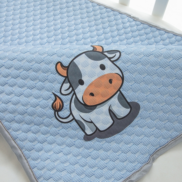 91家纺网 家纺一手货源 找家纺 宅部落 2026新款凉感豆豆儿童凉席席子 小牛牛-深蓝