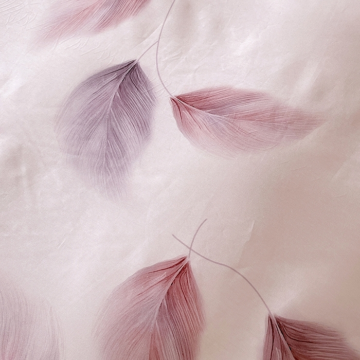 91家纺网 家纺一手货源 找家纺 梧桐树 2026新款高支密全棉纯棉印花四件套 A602风之羽紫