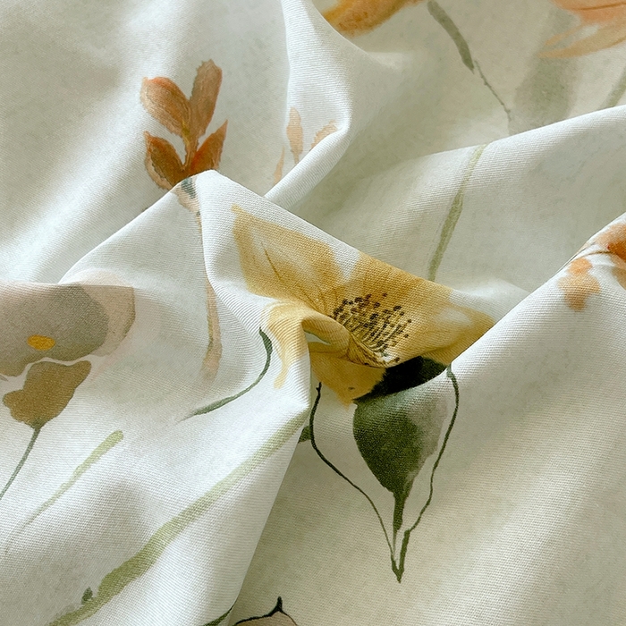 91家纺网 家纺一手货源 找家纺 梧桐树 2026新款高支密全棉纯棉印花四件套 A605春序绿