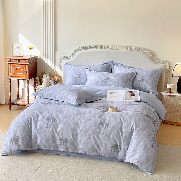 91家纺网 家纺一手货源 找家纺 梧桐树 2026新款高支密全棉纯棉印花四件套 A606热带雨林