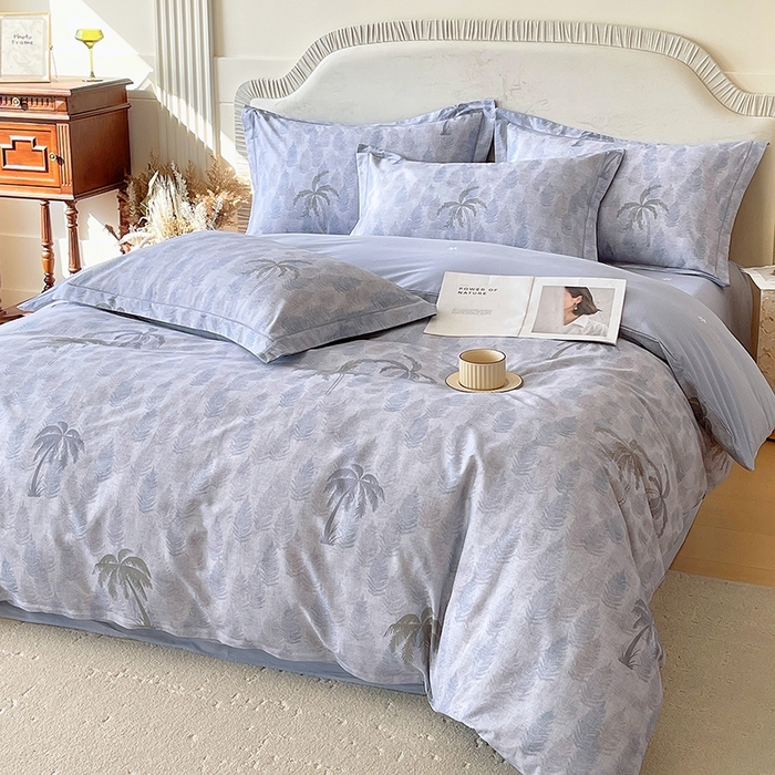 91家纺网 家纺一手货源 找家纺 梧桐树 2026新款高支密全棉纯棉印花四件套 A606热带雨林